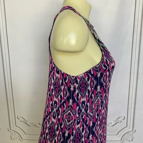 Express Colorful Mixed Print Ikat Semi Sheer Lined Maxi Dress Size XS Sleeveless - Picture 2 of 5